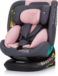 Scaun auto CHIPOLINO Supreme i-Size 40–150 cm cu ISOFIX și bază rotativă 360° – Flamingo
