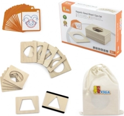 Șabloane din lemn magnetice cu forme pentru desenat