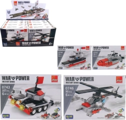 Set de construcție tehnică militară, 8 bucăți în cutie de prezentare