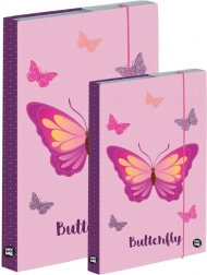 Set de cutii pentru caiete în format A4 și A5 cu motiv de fluture