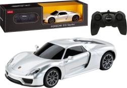 Mașină RC de curse 1:24 cu telecomandă Porsche 918 Spyder argintie