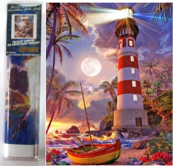Pictură cu diamante Far 30x40 cm