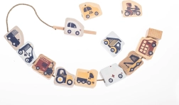 Cubika pastel set de înșiruit vehicule – set de înșiruit din lemn