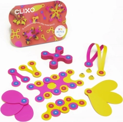 clixo crew pink & yellow set de construcție magnetică 30 piese