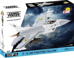 Set de construcție COBI F-16 AM Fighting Falcon – livrea ucraineană, scară 1:48 (500 de piese)