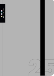 Agendă A6 săptămânală 2025 gri PASTELINI