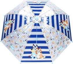 Umbrelă transparentă pentru copii Bluey Rainy Days, albastru deschis