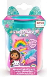 Set cu plastilină GABIN CĂSUȚA PISICII Creațiile mele curcubeu – pahar turcoaz