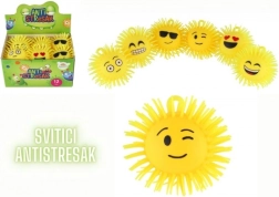 Minge antistres din silicon emoji 8 cm cu lumină