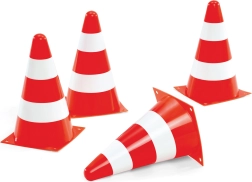 Rolly Toys conuri de trafic – set de 4 conuri de avertizare