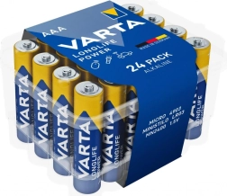 Baterii alcaline AAA VARTA Longlife Power 24 buc, ambalaj premium