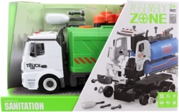 Mașină de gunoi mare cu șuruburi, baterii și volantă