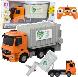 Mercedes-Benz Antos camion RC de gunoi 1:26 portocaliu
