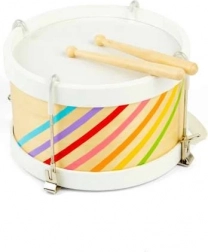 Bigjigs Toys tobă din lemn cu bretea