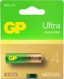 Baterii alcaline LR6/AA GP Ultra 4 bucăți