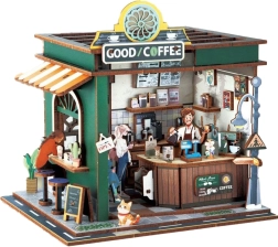 Set de construcție 3D din lemn cafenea cu efecte luminoase 14,5 × 16 × 15,8 cm