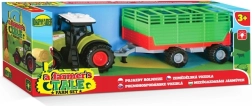 Tractor cu remorcă pentru fân, pe baterii