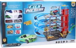 Stație de parcare cu 6 mașini metalice 55x40x44 cm