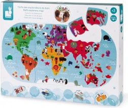 JANOD Puzzle pentru baie Harta lumii 28 piese