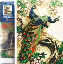 Pictură cu diamante Păunul Măreț 30 × 40 cm