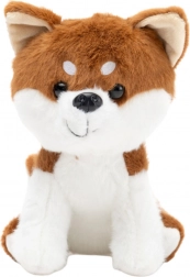Câine de pluș Shiba Inu maro-alb 20 cm