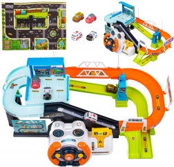 Parcare garaj Woopie cu volan interactiv și 4 mașinuțe