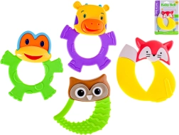 Jucărie de dentiție pentru copii, animăluț, 11 cm, diverse tipuri și culori, de la 3 luni