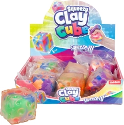 Cub antistres transparent, colorat, de strâns, 6 cm