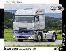 Puzzle RETRO-AUTA ŠKODA Xena – cap tractor pentru semiremorci, 40 piese
