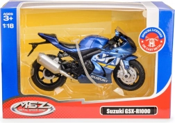 model de motocicletă 1:18 Suzuki GSX‑R1000 albastru