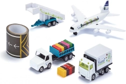Siku super set de vehicule pentru aeroport cu avion și pistă