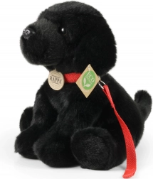 Rappa labrador de pluș negru cu lesă 28 cm eco‑friendly