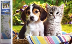 Pictură cu diamante Prieteni în coș 30 × 40 cm