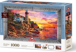 ART PUZZLE Puzzle cu ramă și adeziv Apus de soare minunat 1000 de piese