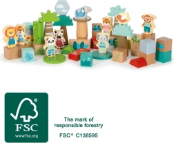 Set de construcție din lemn Prietenii din junglă small foot