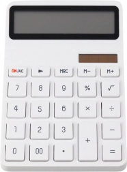 Calculator de birou alb cu alimentare dublă