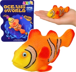 Figurină din cauciuc – pește clovn cu trei pete (burtos) 10,5 cm