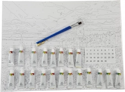 Pictură după numere – cascadă 40 × 50 cm cu pânză întinsă