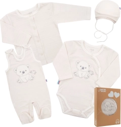 Set pentru nou-născut New Baby Sweet Bear, bej, 4 piese, mărimea 62