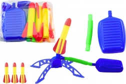 Tir cu rachete din spumă cu pompiță – set de grădină albastru