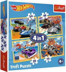 Puzzle HOT WHEELS 4în1 vehicule Trefl