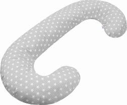 pernă universală pentru alăptare în formă de C New Baby steluțe gri