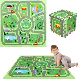 Covoraș din spumă Humbi străzi urbane 90 × 90 cm, 9 piese