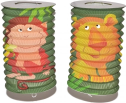 Lampion cilindru cu motiv de animale 16 cm