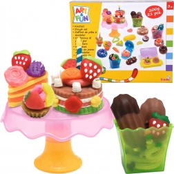 Set creativ deserturi colorate XL cu plastilină și accesorii, 21 piese