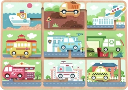 labirint din lemn cu vehicule tooky toy