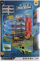 Garaj mare din plastic cu covor și mașinuțe