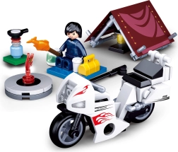 Sluban Town motociclist în camping set de construcție