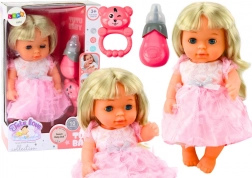 Păpușă în Rochie Roz cu Accesorii și Sunete