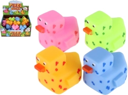 Rață de baie din cauciuc în stil pixel 5 × 7 cm